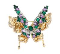 Layer Elegant Butterfly Brooch Corsage Pin with Sparkling Rhinestones for Women Formal or Casual Outfits Versatile Dress Lapel Pin