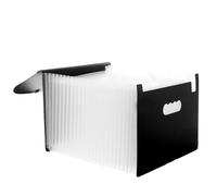 Layer File Organizer Large Capacity Plastic Desktop Storage for Home School | Easy Subdivision, Cord Closure, Flexible Flap, Simple Fashion Style, Well Organized for Papers and Folders