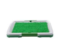 -Layer Indoor Dog Potty Training Pad with Synthetic Grass Mesh Tray for Easy Cleanup and Odor Control