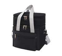 Layer Lunch Bag with Insulated Interior and Shoulder Strap, Oxford Cloth Meal Tote for Work and Picnic Days Double Layer Lunch Bag Insulated Tote Compartment Box Thermal Cooler Leak for Women Men Deck