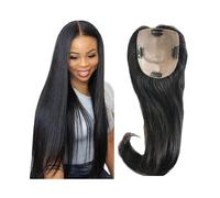 Layered 8-22" Hair Toppers for Women with Thinning, Silky Straight Malaysian Virgin 5"x5" Breathable Swiss Lace Base Human Pieces with 4 Clips(10inches)