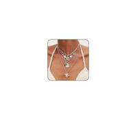 Layered Boho Necklaces for Women Turquoise Western Jewelry for Women Cactus Ox-Head Cross Hat Boots Country Necklace Stack Cowboy Cowgirl Necklace Bohemian Concert Outftis for Women Western