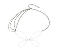 Layered Butterfly Body Jewelry Elegant Pearls Waist Chain Lightweight Iron Chain For Women Girls Body Fashionable Waist Accessory For Women