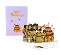 Layered Cake Design Black and Gold Accents 3D Pop Up Birthday Card