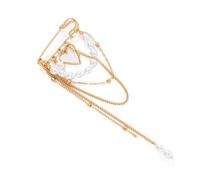 Layered Chain Heart Brooch Gold Tone with Delicate Chains | Vintage Inspired Love Brooch Featuring Delicate Chain Fringe Detailing for Daily Wear Gold or Silver Tone