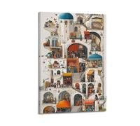 Layered City Wall Art, Unique Print, Cityscape Poster, Special Canvas Picture, Distinctive Decor for Living Room Poster Decorative Painting Canvas Wall Posters And Art Picture Print Modern Family Bedr