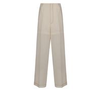 Layered Cotton Blend Trousers with Pockets - female - Philosophy di Lorenzo Serafini - Straight Trousers - White - S - Trousers S