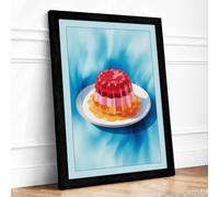 Layered Dessert Dream Retro Framed Wall Art Print A4 (29.7×21cm) Black, Wall Decor for Living Room, Bedroom, Office & Home, Ready to Hang, Art Gift