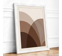 Layered Earth Forms Minimalist Framed Wall Art Print A2 (59.4×42cm) White, Wall Decor for Living Room, Bedroom, Office & Home, Ready to Hang, Art Gift