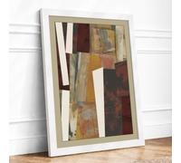 Layered Earth Tones Minimalist Framed Wall Art Print A1 (84.1×59.4cm) White, Wall Decor for Living Room, Bedroom, Office & Home, Ready to Hang, Art Gift