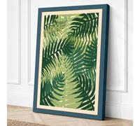 Layered Fern Fronds Botanical Canvas Wall Art Print 18x12 Inch (46 x 30 cm)