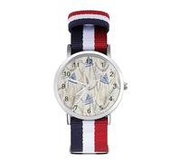 Layered Fern Leaves and Fronds Sport Watch for Men Women Nylon Strap Wrist Watch Analog Quartz Watch