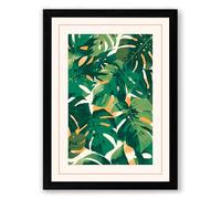 Layered Foliage Botanical Framed Wall Art Print A3 (42×29.7cm) Black, Wall Decor for Living Room, Bedroom, Office & Home, Ready to Hang, Art Gift