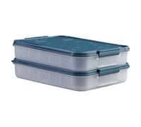 Layered Food Storage Containers | with Lid Buckle Refrigerator Organizer | Stackable Airtight Box Holder Keeper Tray for Cupcake Baked Muffin Dumpling Dessert Pastry