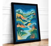 Layered Garden Dreams Botanical Framed Wall Art Print A3 Black