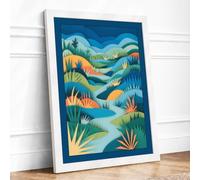 Layered Garden Dreams Botanical Framed Wall Art Print A4 White
