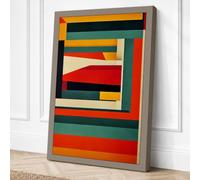 Layered Geometry Geometric Canvas Wall Art Print 36x24 Inch (91 x 61 cm)