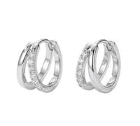 Layered Hoop Earrings for Women - Gold or Silver Sleeper Hoops, Lightweight Piercing Jewellery for Sensitive Skin, Includes Black Jewellery Gift Box