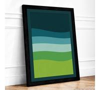 Layered Horizons Modern Framed Wall Art Print A3 (42×29.7cm) Black, Wall Decor for Living Room, Bedroom, Office & Home, Ready to Hang, Art Gift