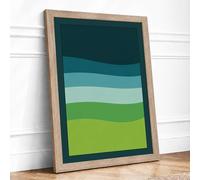 Layered Horizons Modern Framed Wall Art Print A3 (42×29.7cm) Oak, Wall Decor for Living Room, Bedroom, Office & Home, Ready to Hang, Art Gift