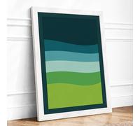 Layered Horizons Modern Framed Wall Art Print A3 (42×29.7cm) White, Wall Decor for Living Room, Bedroom, Office & Home, Ready to Hang, Art Gift