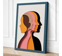 Layered Identity Geometric Canvas Wall Art Print 24x16 Inch (61 x 41 cm)