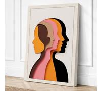 Layered Identity Geometric Canvas Wall Art Print 30x20 Inch (76 x 51 cm)