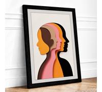 Layered Identity Geometric Framed Wall Art Print A1 (84.1×59.4cm) Black, Wall Decor for Living Room, Bedroom, Office & Home, Ready to Hang, Art Gift