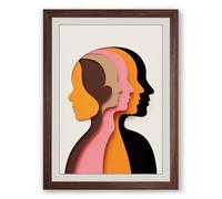 Layered Identity Geometric Framed Wall Art Print A1 (84.1×59.4cm) Walnut, Wall Decor for Living Room, Bedroom, Office & Home, Ready to Hang, Art Gift