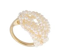 Layered Jewelry Rings Gold Turquoise Diamond Decor The Nail Jewels Cotton-woven Delicate Ring Man-made Pearl