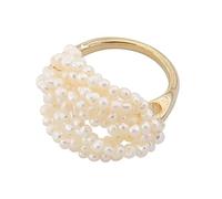 Layered Jewelry Rings Gold Turquoise Diamond Decor The Nail Jewels Cotton-woven Delicate Ring Man-made Pearl