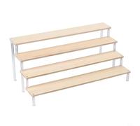 Layered Ladder Rack Featuring Wood Vertical Supports and Acrylic Horizontal Platforms for Practical and Aesthetic Item Organization (4 layer 50cm)