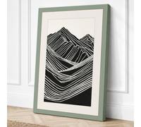 Layered Landscape Minimalist Canvas Wall Art Print 36x24 Inch