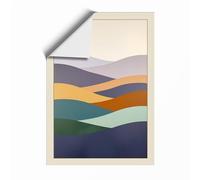 Layered Landscape Minimalist Unframed Wall Art Print A2 (59.4×42cm), Wall Decor for Living Room, Bedroom, Office & Home, Art Gift