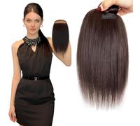 Layered One-Piece Root Lift Hair Topper for Women with Sponge Cushion 30CM Straight Volumizing Clip-in Hair Extension for Fullness Seamless Invisible Thickening Hairpiece Natural Look(Jet Black)