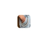 Layered Pants Chains for Men Trendy Punk Wallet Belt Trousers Jean Chains Hip Pearl Wallet Chain Jewelry Gifts, Brass, brass