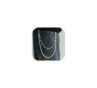 Layered Pants Wallet Chain for Men Women Trendy Vintage Flower Pearl Rhinestone Wallet Chain Dainty Fashion Street Jeans Punk Keychain Jewelry Clothing Accessories, 18.5-22.5 In, Pearl and Zinc, No