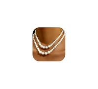 Layered Pearl Necklace for Women Baroque Pearl Statement Choker Necklace Irregular White Pearl Charm Necklaces Wedding Bridal Party Neck Jewelry Gifts, Layered, Crystal Faux Pearl, Crystal