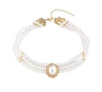 Layered Pearl Necklace - Multi Pearl Necklaces for Women - Vintage Boho Jewelry, Dressy Necklaces for Women Mom