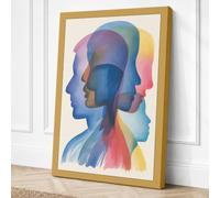 Layered Perspectives Modern Canvas Wall Art Print 24x16 Inch (61 x 41 cm)