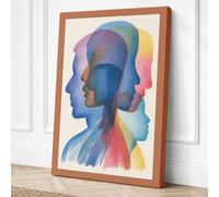 Layered Perspectives Modern Canvas Wall Art Print 24x16 Inch (61 x 41 cm)