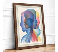 Layered Perspectives Modern Framed Wall Art Print A1 (84.1×59.4cm) Walnut, Wall Decor for Living Room, Bedroom, Office & Home, Ready to Hang, Art Gift