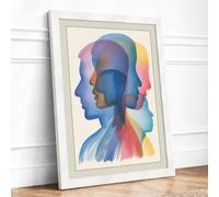 Layered Perspectives Modern Framed Wall Art Print A1 (84.1×59.4cm) White, Wall Decor for Living Room, Bedroom, Office & Home, Ready to Hang, Art Gift