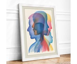 Layered Perspectives Modern Framed Wall Art Print A1 (84.1×59.4cm) White, Wall Decor for Living Room, Bedroom, Office & Home, Ready to Hang, Art Gift