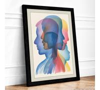 Layered Perspectives Modern Framed Wall Art Print A2 (59.4×42cm) Black, Wall Decor for Living Room, Bedroom, Office & Home, Ready to Hang, Art Gift