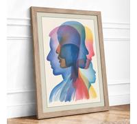 Layered Perspectives Modern Framed Wall Art Print A2 (59.4×42cm) Oak, Wall Decor for Living Room, Bedroom, Office & Home, Ready to Hang, Art Gift