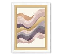 Layered Ripples Minimalist Framed Wall Art Print A1 (84.1×59.4cm) White, Wall Decor for Living Room, Bedroom, Office & Home, Ready to Hang, Art Gift