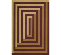 Layered - Teklan Labyrinth Wool Rug 250x350 cm, Sand / Mulberry - Sand