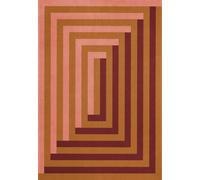 Layered - Teklan Labyrinth Wool Rug 300x400 cm, Coral / Pink - Pink