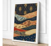 Layered Textile Composition Canvas Wall Art Print 18x12 Inch
